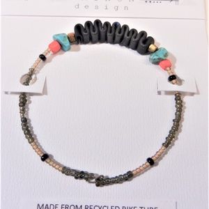 Bracelet handmade from recycled bike tubes